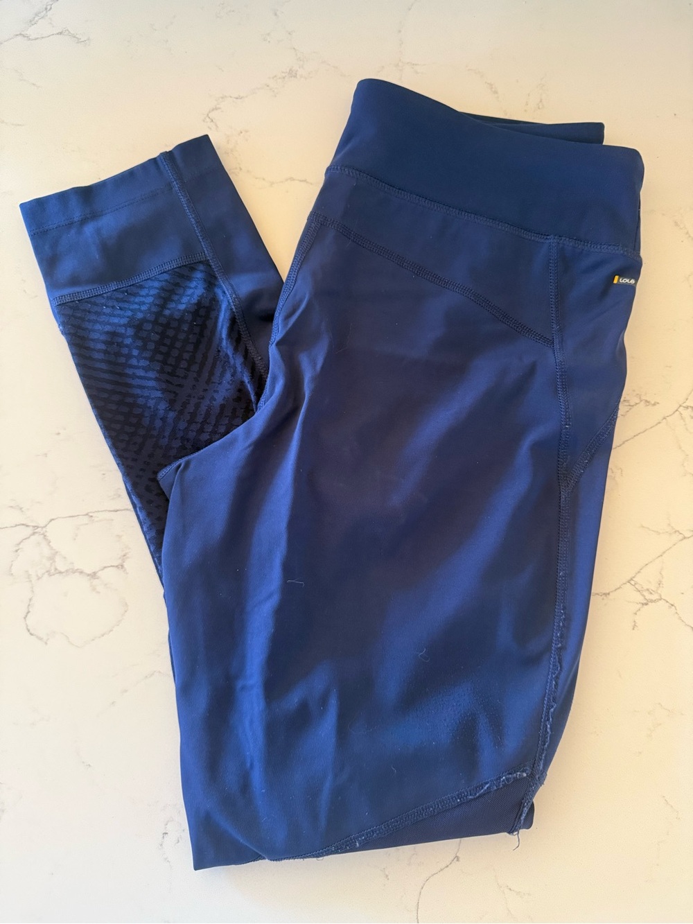 Lole Deep Navy Performance Leggings with Mesh Detail